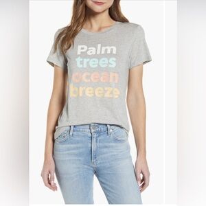 1901 Palm Trees Ocean Breeze Graphic Tee Grey Heather Size Small